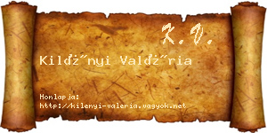 Kilényi Valéria névjegykártya